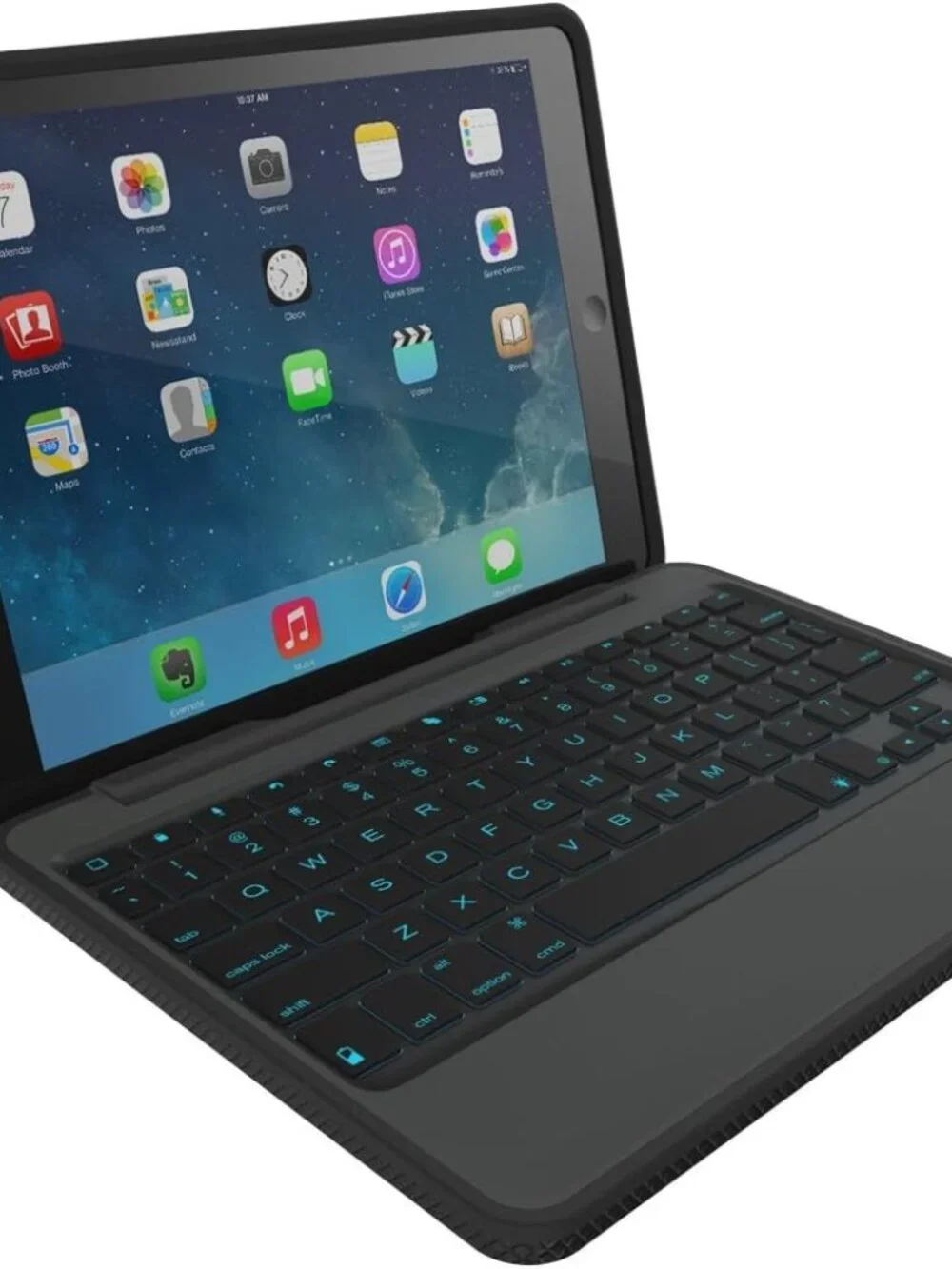 ZAGG Rugged Book Case, Hinged with Detachable Backlit Keyboard for iPad Air